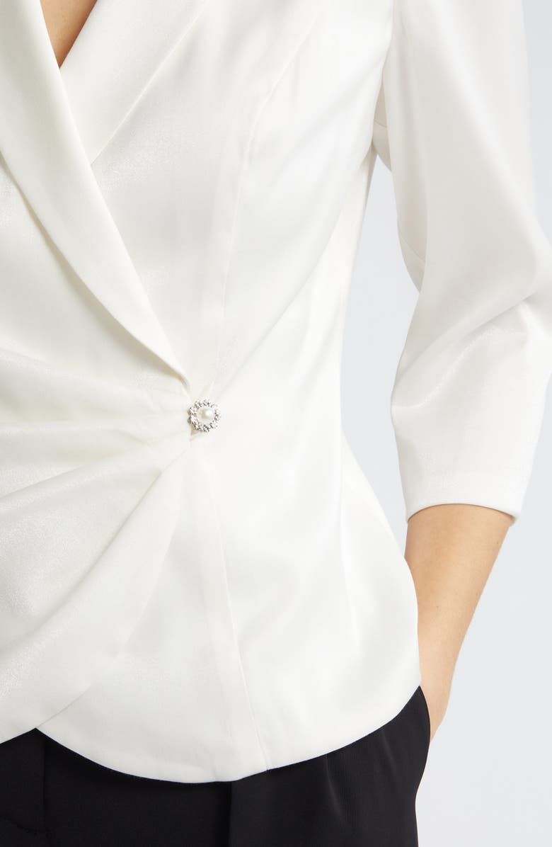 Alex Evenings Shawl Collar Wrap Top, Alternate, color, 