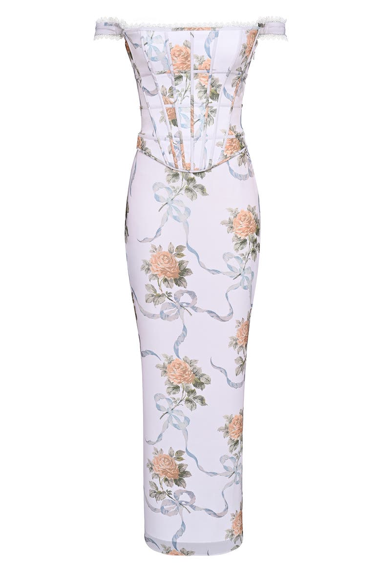Clemmie Georgette Column Gown, Alternate, color, YELLOW ROSE OFF WHITE