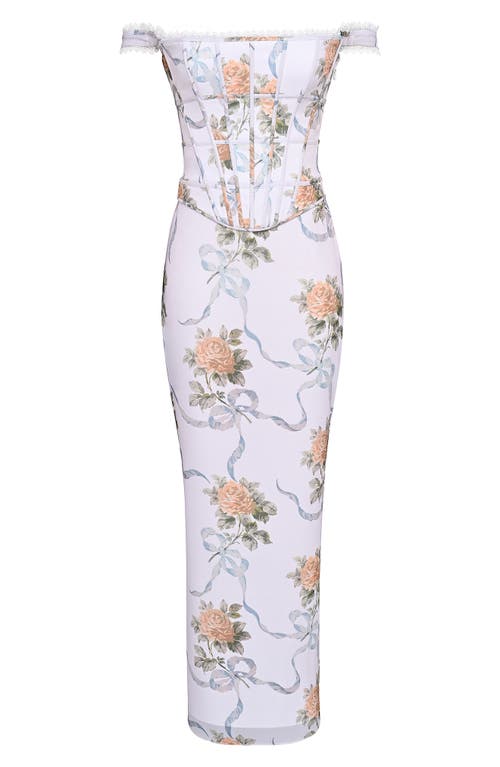 House Of Cb Clemmie Georgette Column Gown