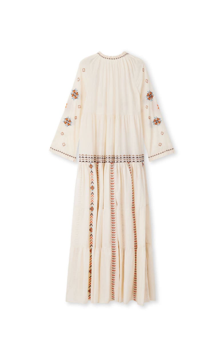 Fortela Arsia Navajo Crochet Caftano Dress, Alternate, color, Beige