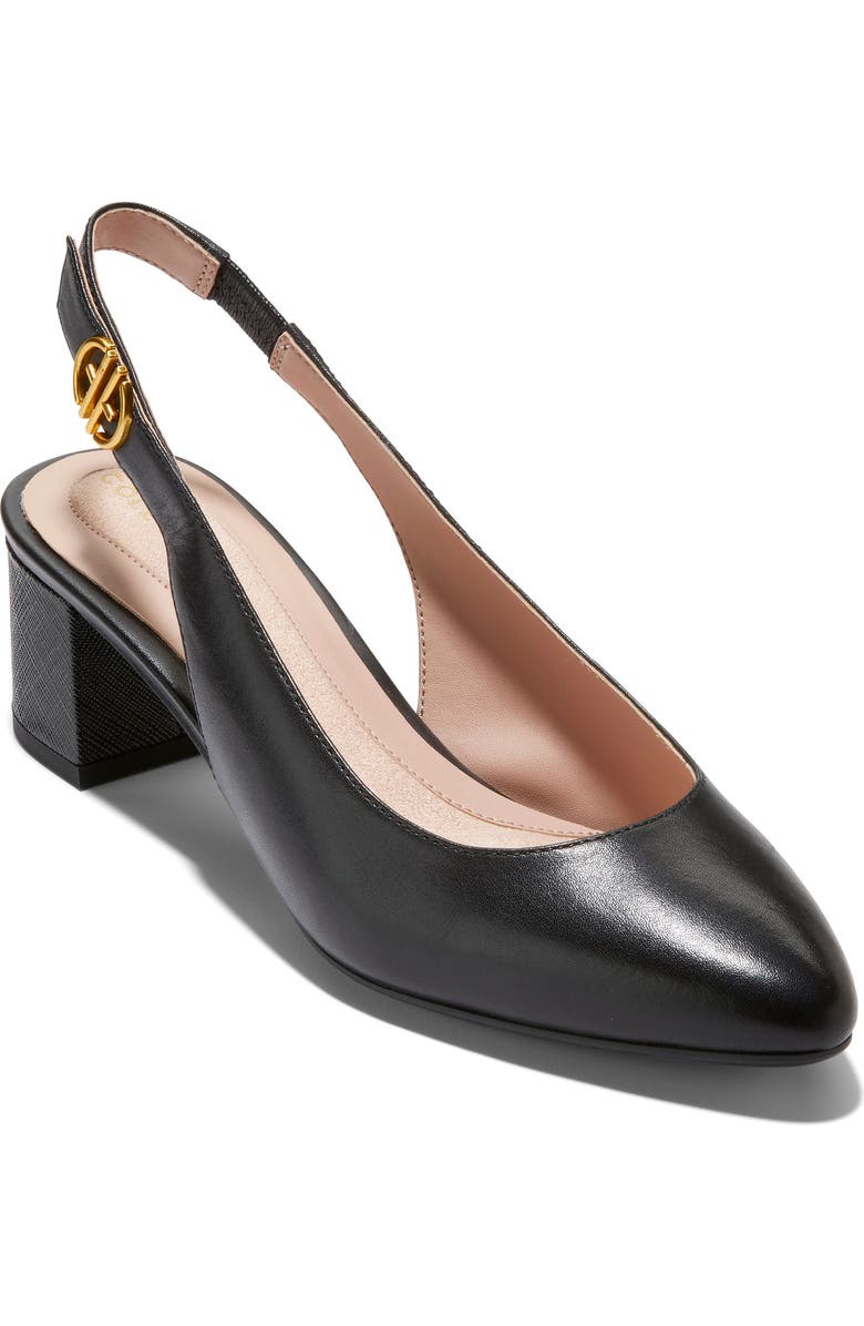 Cole Haan The Go To Slingback Pump, Main, color, Black Ltr
