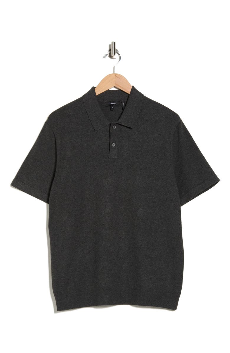 Theory Goris Knit Polo, Alternate, color, Charcoal Heather