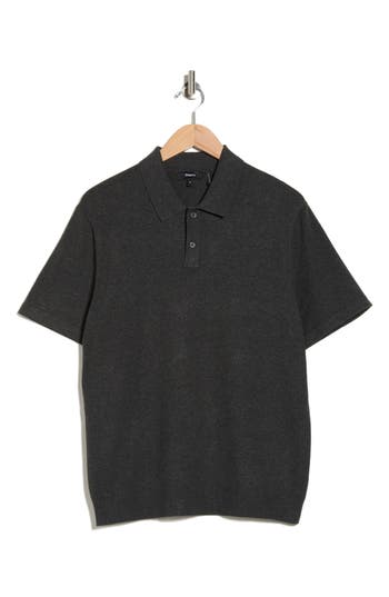 Theory Goris Knit Polo In Gray