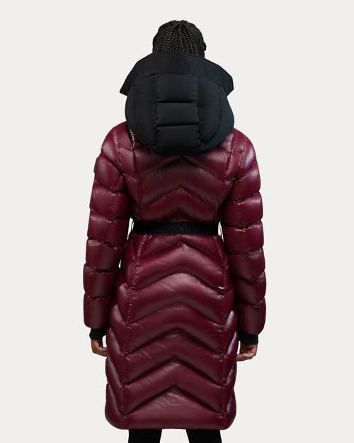 Alpenhaus Bellevaux  Womens Puffer Coat With Adjustable Belt In Burgundy