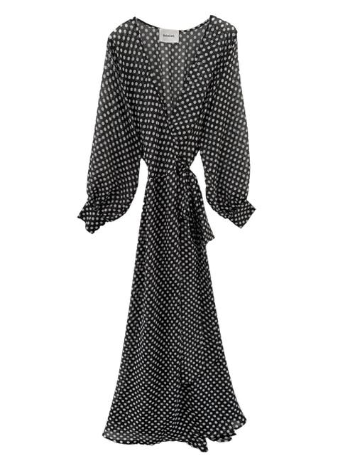 BAACAL Maxi Wrap Dress in Black White 