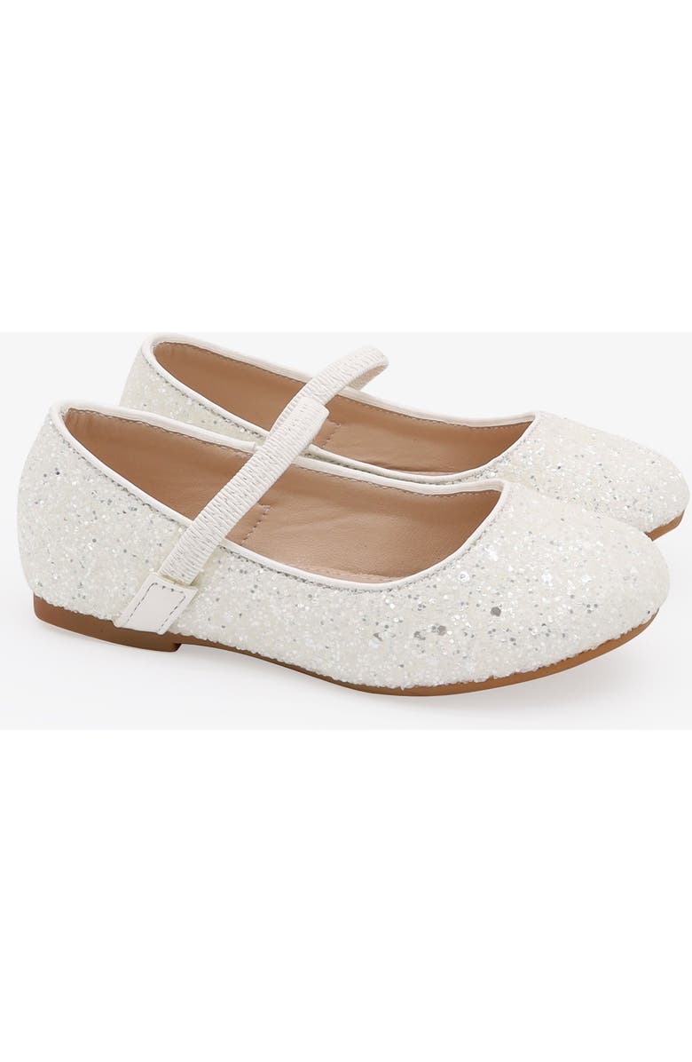 Kailee P Ridley-RG Rock Glitter Mary Jane Ballet Flats, Main, color, White