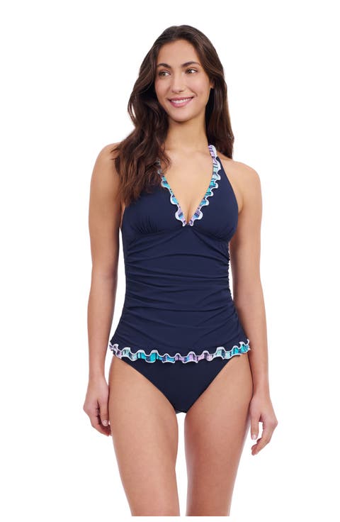 Harmony Halter Tankini Solid Tricolore Swim Top