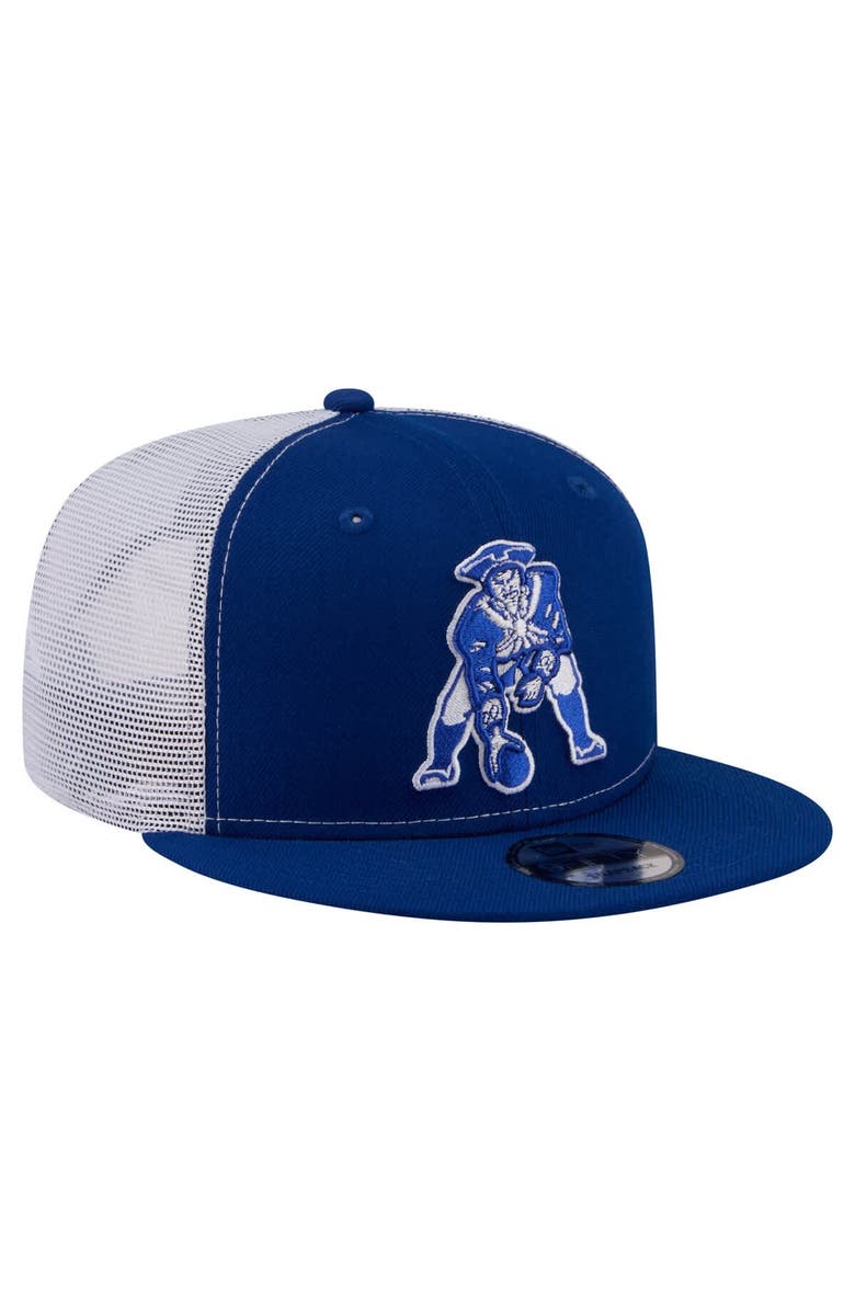 New Era Men's New Era  Royal New England Patriots Core Team 9FIFTY Trucker Snapback Hat, Alternate, color, Royal