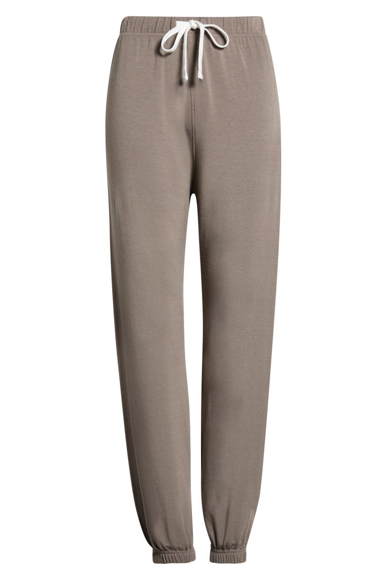 Andie Oversized Modal Fleece Sweatpants, Alternate, color, LENTIL