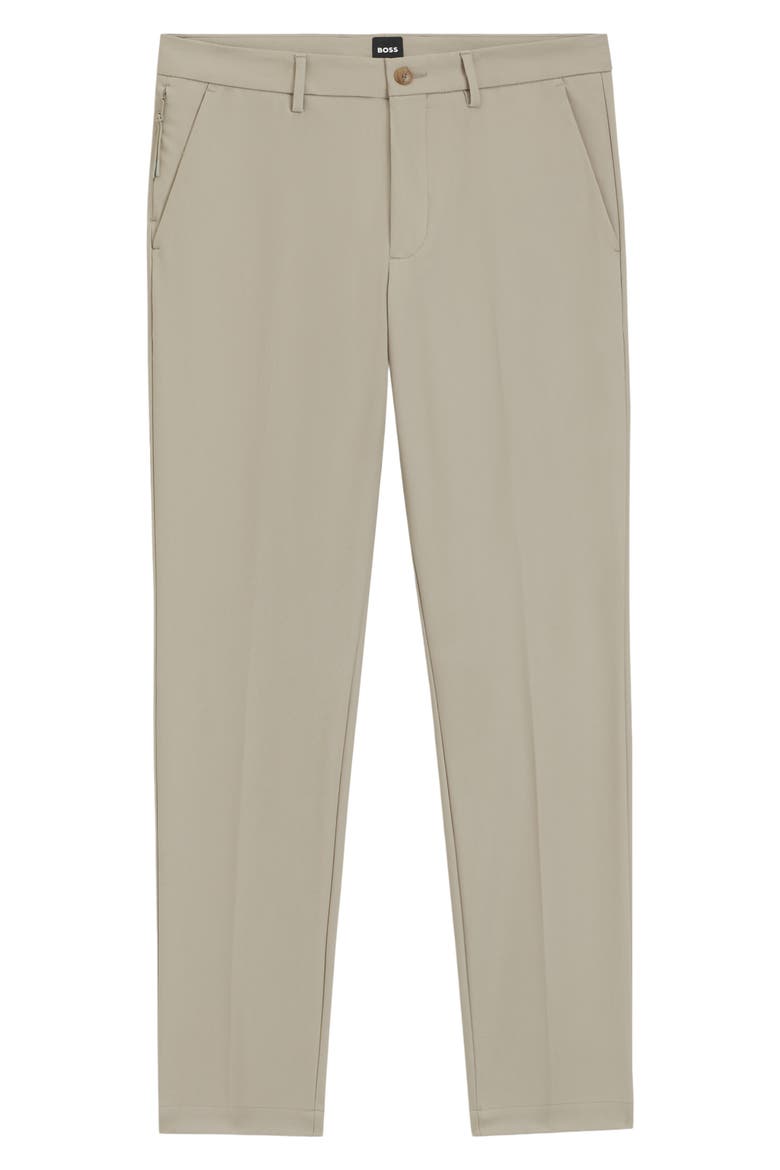Kaiton Slim Fit Flat Front Stretch Cotton Blend Dress Pants, Alternate, color, BEIGE