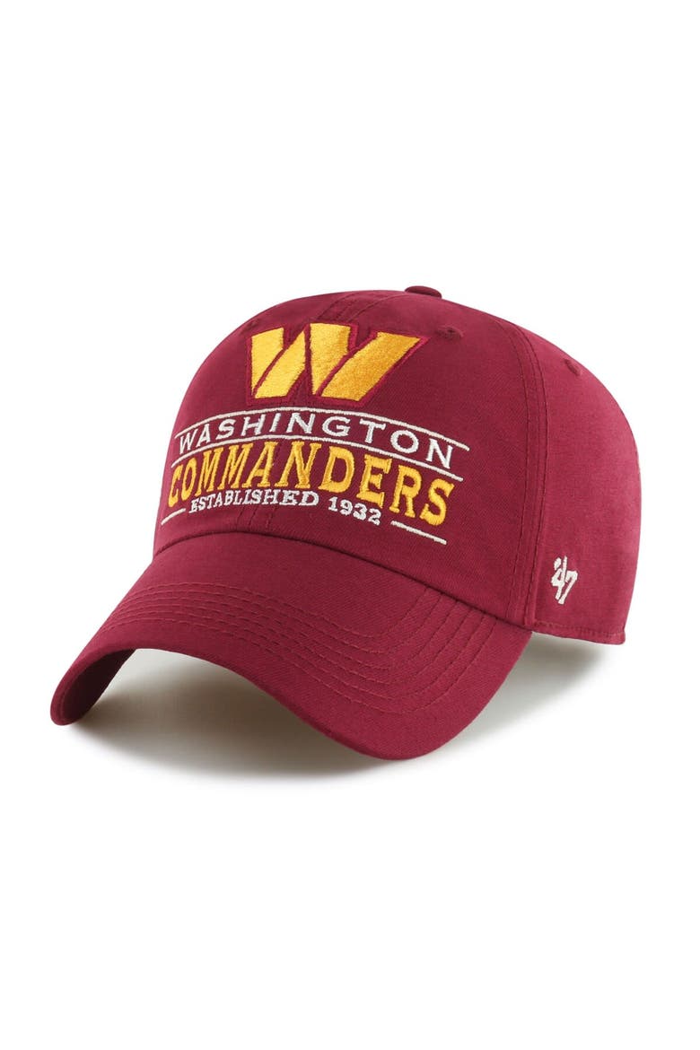 Men's '47  Burgundy Washington Commanders Vernon Clean Up Adjustable Hat, Main, color, Burgundy
