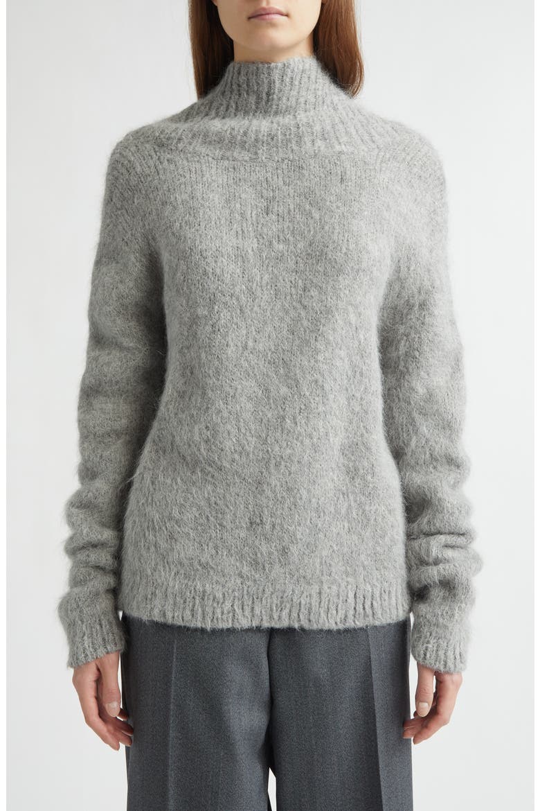 Sonko Reversible Suri Alpaca & Merino Wool Blend Sweater, Alternate, color, HEATHER GREY