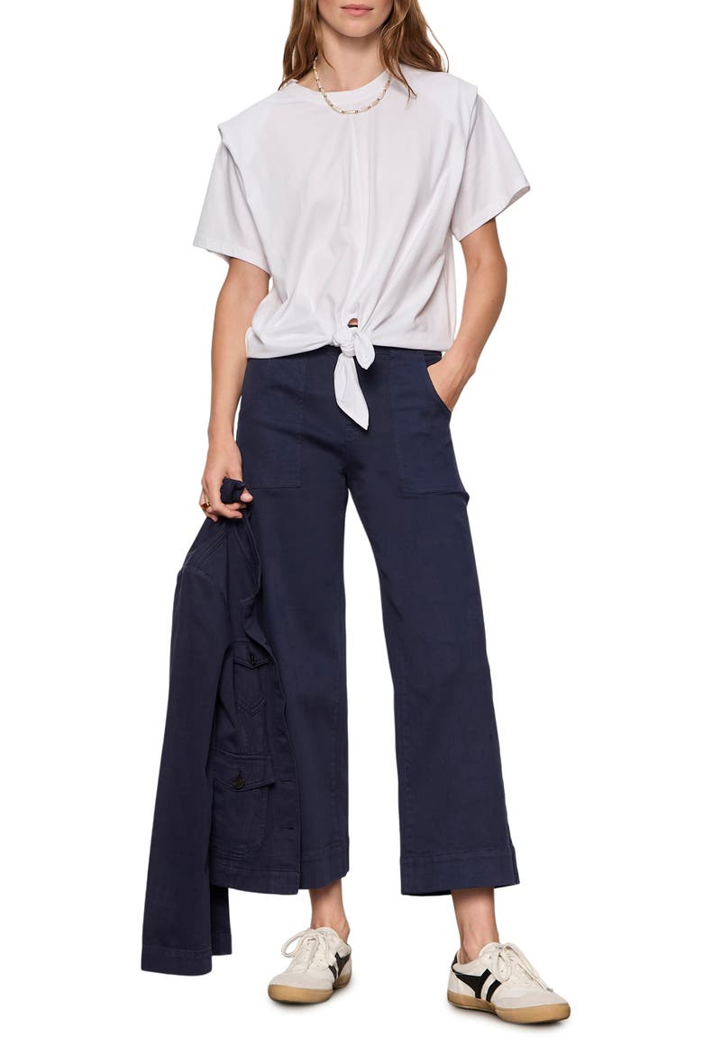 Insider High Waist Cropped Straight Leg Jeans, Alternate, color, NAVY BLUE