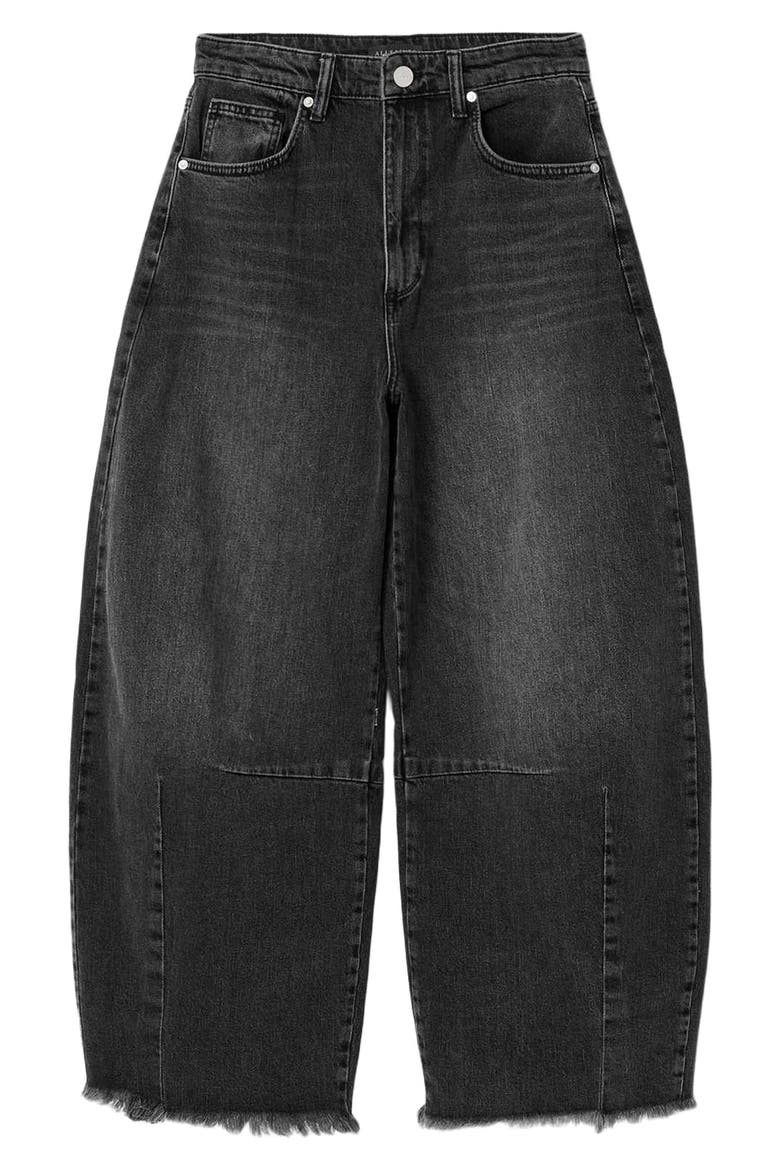 Payton Barrel Leg Jeans, Alternate, color, WASHED BLACK