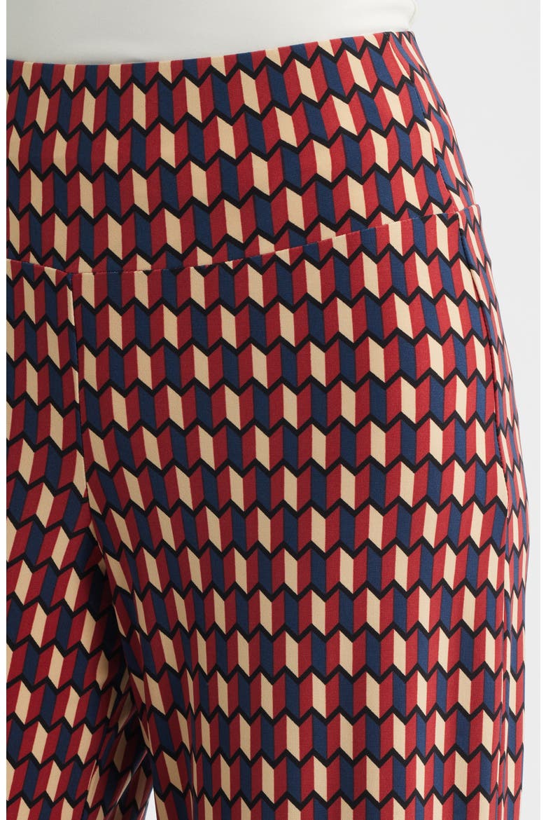 Geo Print Wide Leg Pants, Alternate, color, RUST MULTI