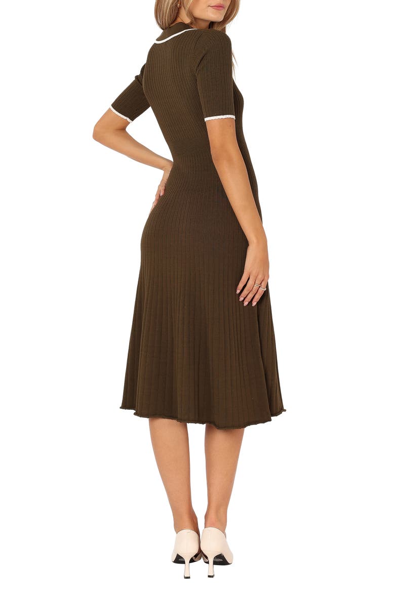 Diana Short Sleeve Rib Midi Dress, Alternate, color, OLIVE