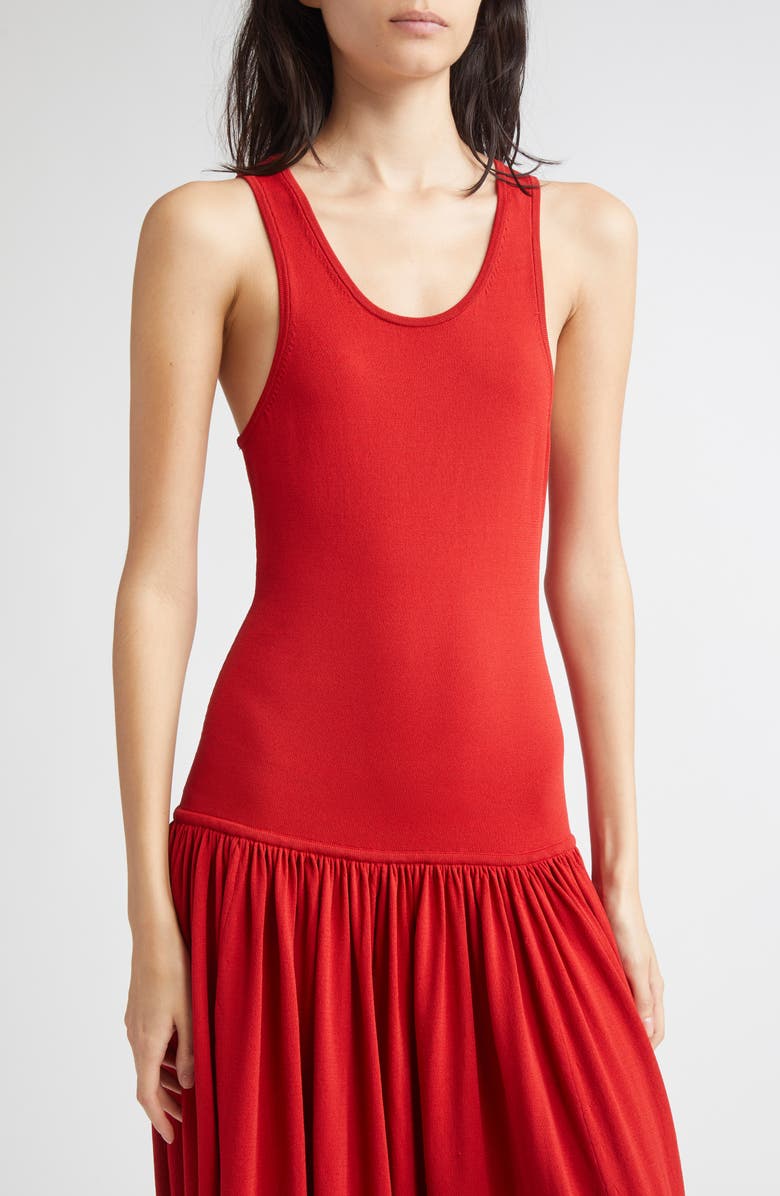 LOULOU DE SAISON Jada Drop Waist Jersey Maxi Dress, Alternate, color, Red