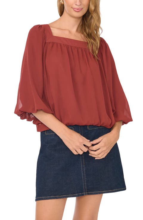 Square Neck Bubble Blouse