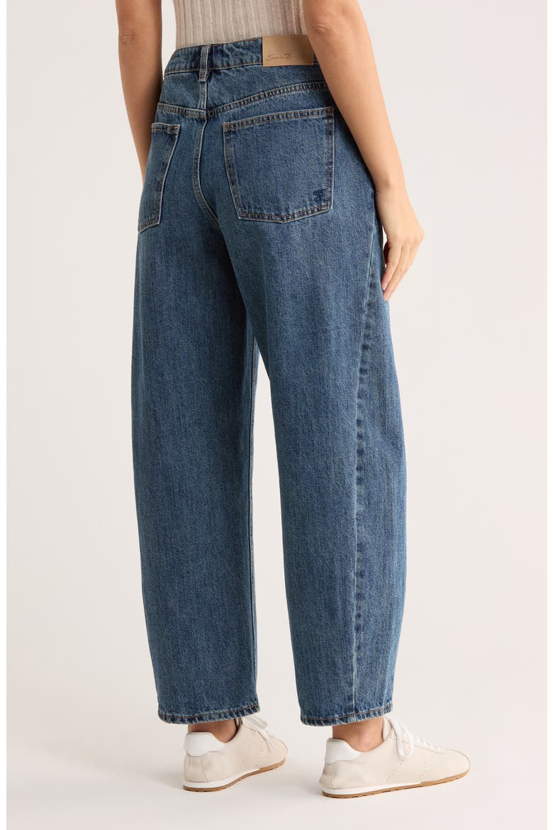 Gusset High Waist Ankle Barrel Jeans, Alternate, color, ST. JAMES