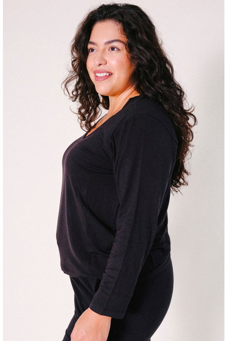 Plus Toni PJ Shirt, Alternate, color, Black