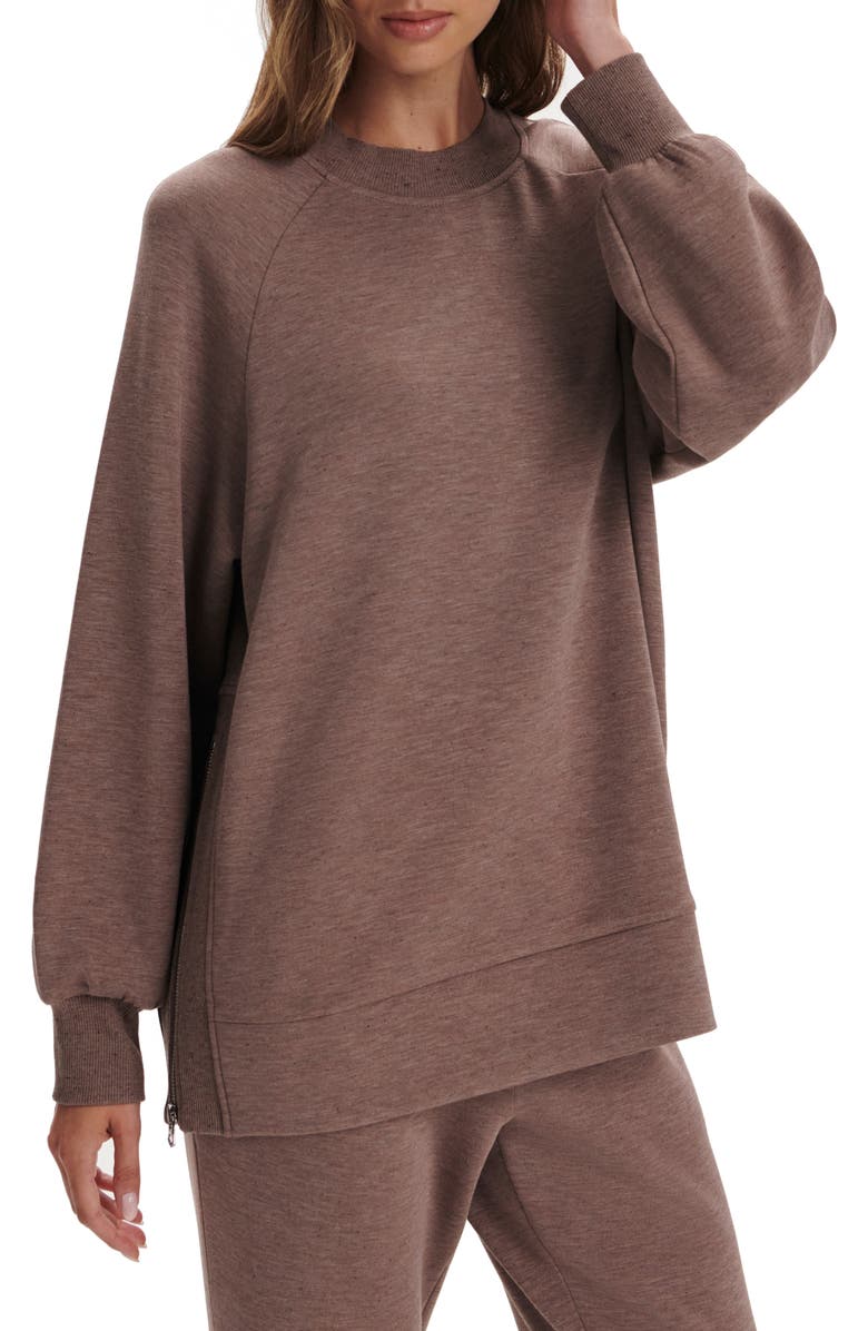 Varley Nicole Oversize Sweatshirt, Main, color, Deep Taupe Marl Fleck