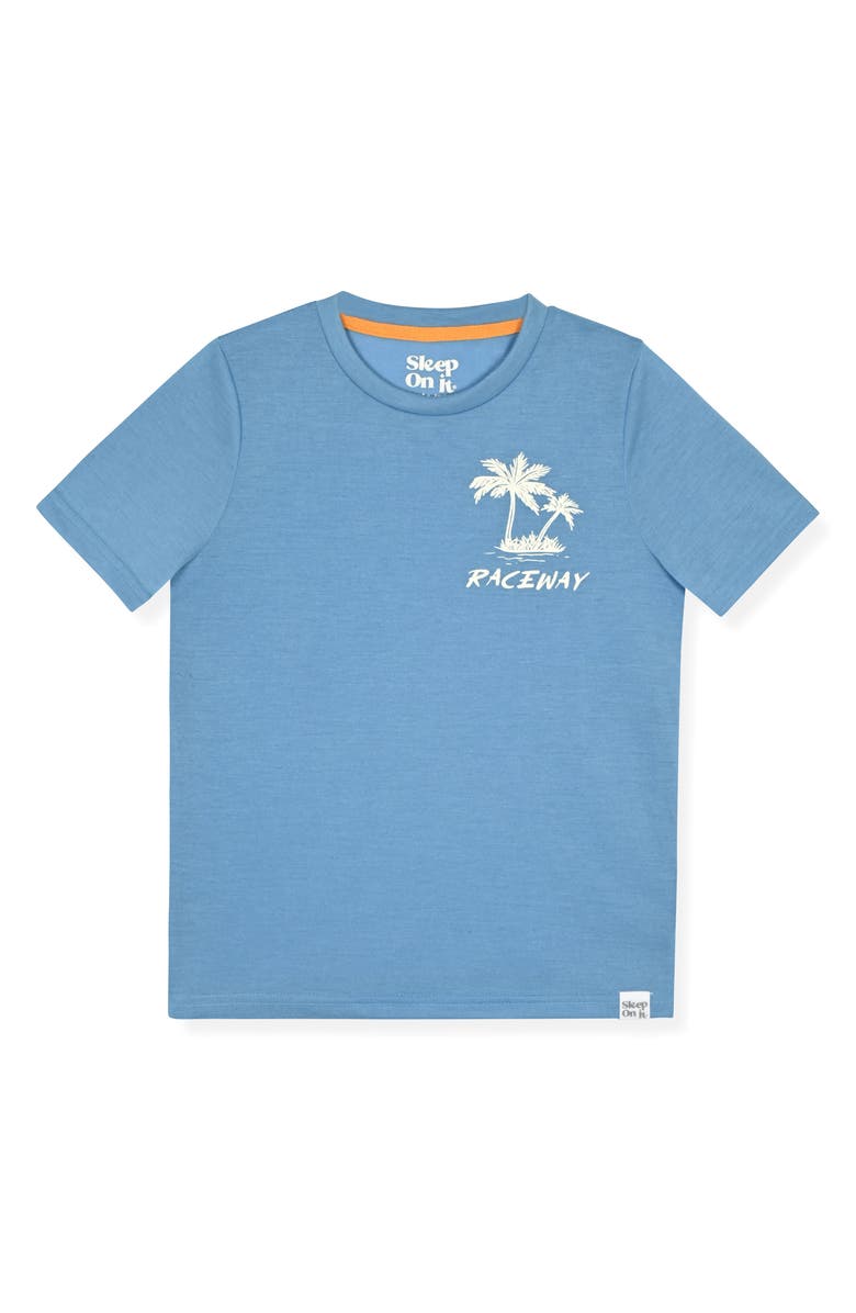 SLEEP ON IT Kids' Raceway Two-Piece Pajamas, Alternate, color, Turquoise