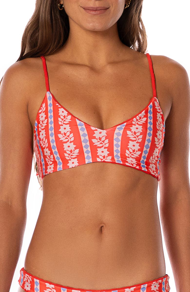 Maaji Apple Red Rocks Reversible Bikini Top, Alternate, color, Red