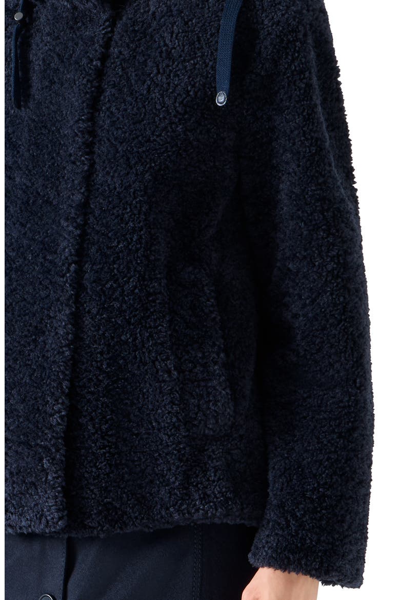 Faux Fur Hooded Short Coat, Alternate, color, NAVY