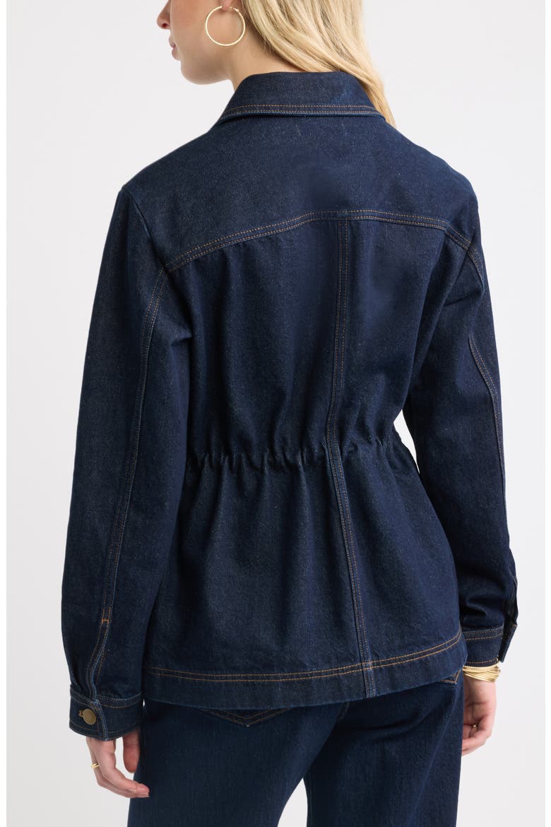 Cinched Waist Denim Jacket, Alternate, color, INDIGO RINSE