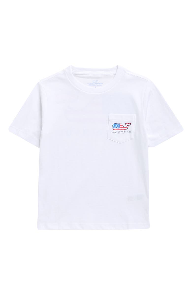 vineyard vines Kids' Flag Whale Pocket Graphic T-Shirt, Main, color, White Cap