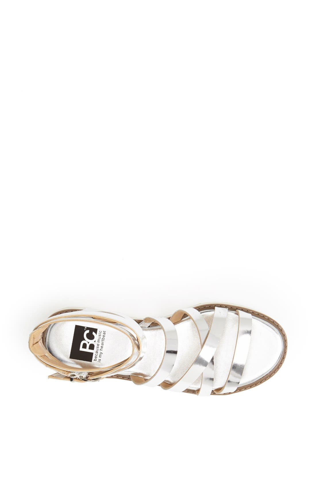 'Off the Cuff' Gladiator Sandal, Alternate, color, SILVER
