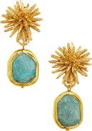 Karine Sultan Amazonite Starburst Clip-On Earrings
