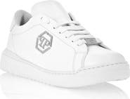 PHILIPP PLEIN Leather Lo-Top Sneakers Skull&Amp;Bones Men