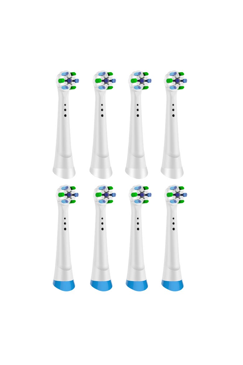 8-Pack Replacement Brush Heads Compatible with Oral-B iO Series 2-10, Main, color, White
