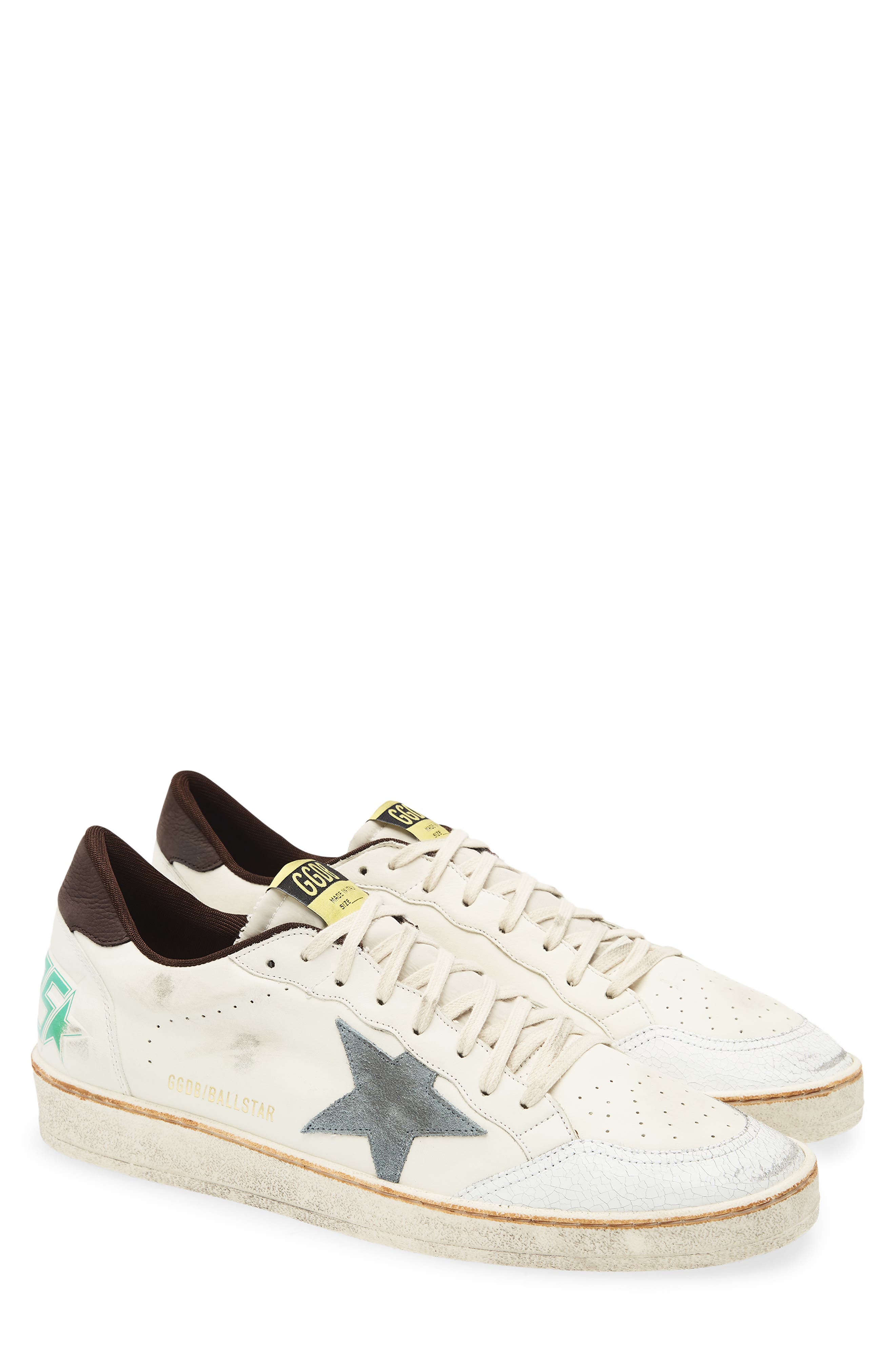 Golden Goose Ball Star Low Top Sneaker, Main, color, White/Silver Blue/Brown