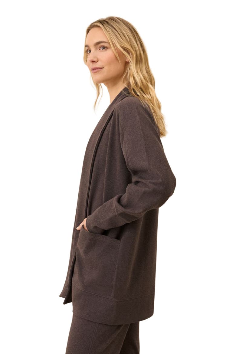 Organic Cotton Airplane Wrap Cardigan, Alternate, color, Chocolate Heather