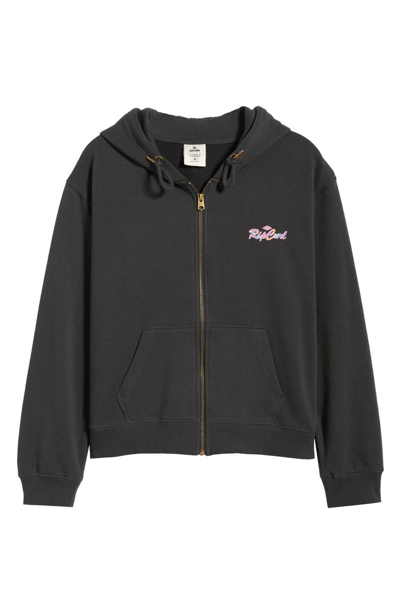 Rip Curl Lay Day Relaxed Cotton Blend Hoodie, Alternate, color, Washed Black