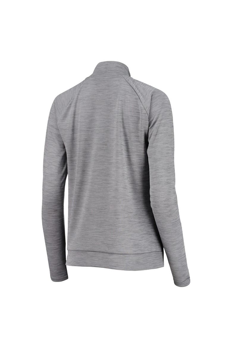 Women's Nike Heathered Gray Clemson Tigers Pacer Raglan Performance Quarter-Zip Jacket, Alternate, color, Heather Gray