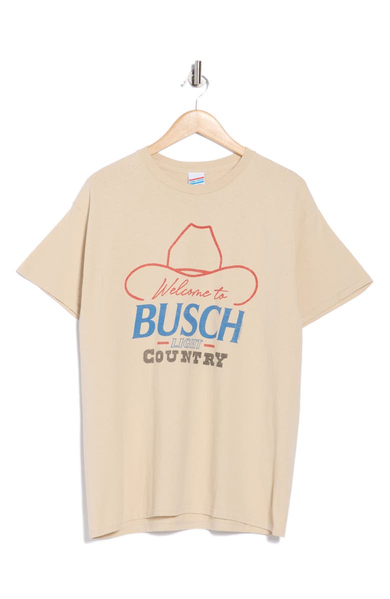 Junk Food Busch Light Graphic T-Shirt, Alternate, color, Sand