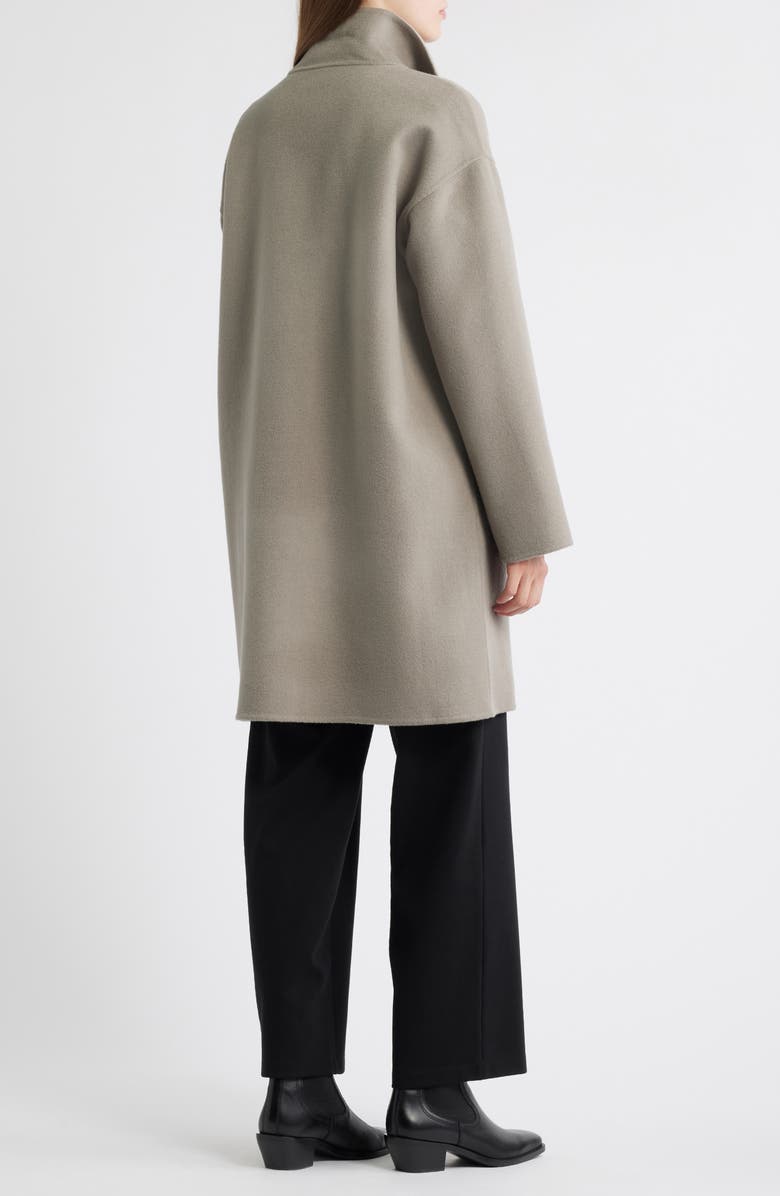 Eileen Fisher Stand Collar Reversible Wool & Cashmere Coat, Alternate, color, Taupe