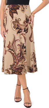 Vince Camuto Print Midi Sweater Skirt