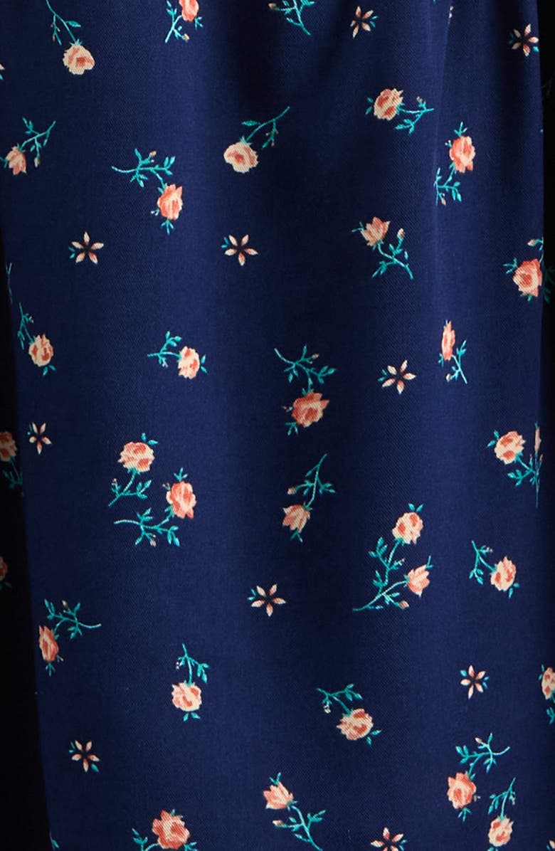 Treasure & Bond Kids' Ditsy Floral Ruffle Sleeve Top, Alternate, color, Navy Medieval Wild Rosette