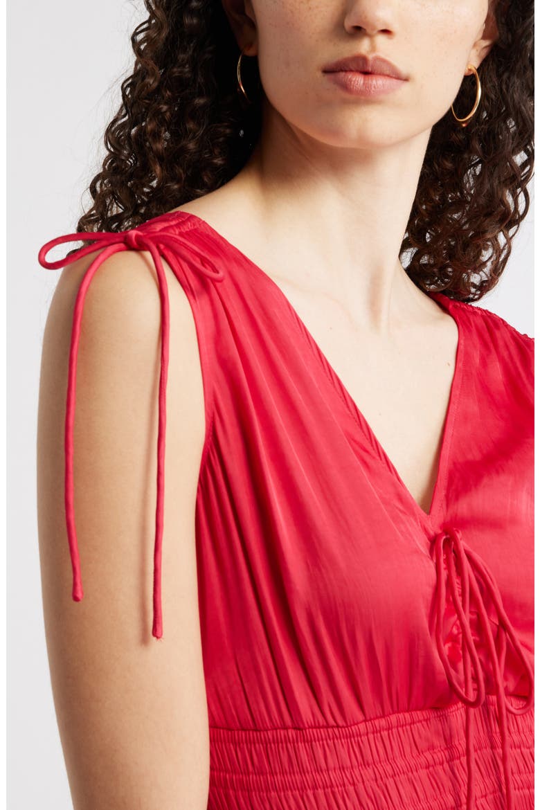 Smocked Waist Sleeveless Maxi Dress, Alternate, color, RED JAZZY