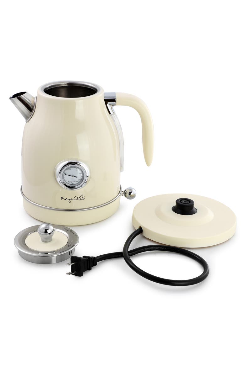 1.8 Quart Electric Tea Kettle and 2 Slice Toaster Combo, Alternate, color, White
