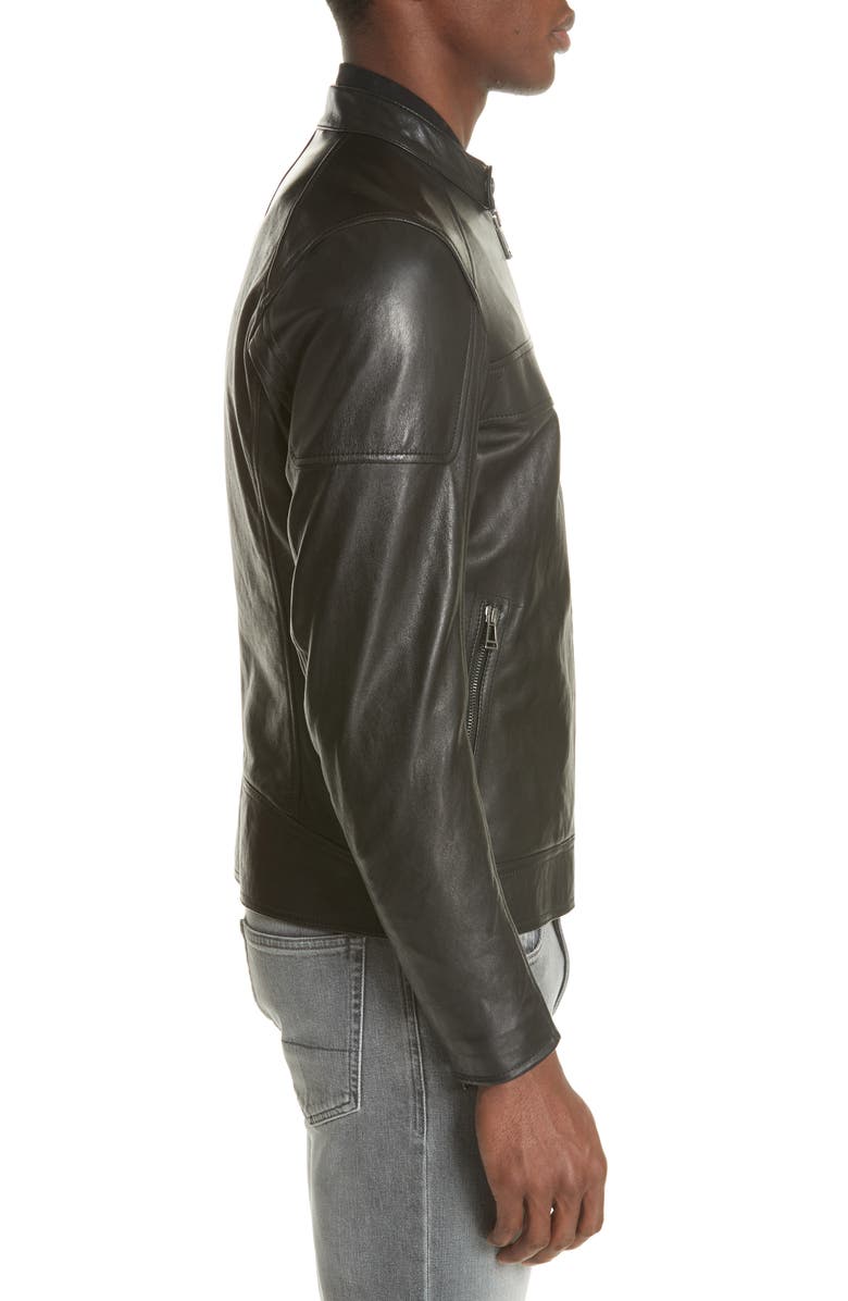 Belstaff A Racer Leather Moto Jacket, Alternate, color, 