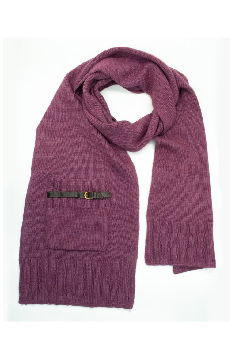 scarf with pocket and nappa belt, Main, color, DAMSON/TEAK