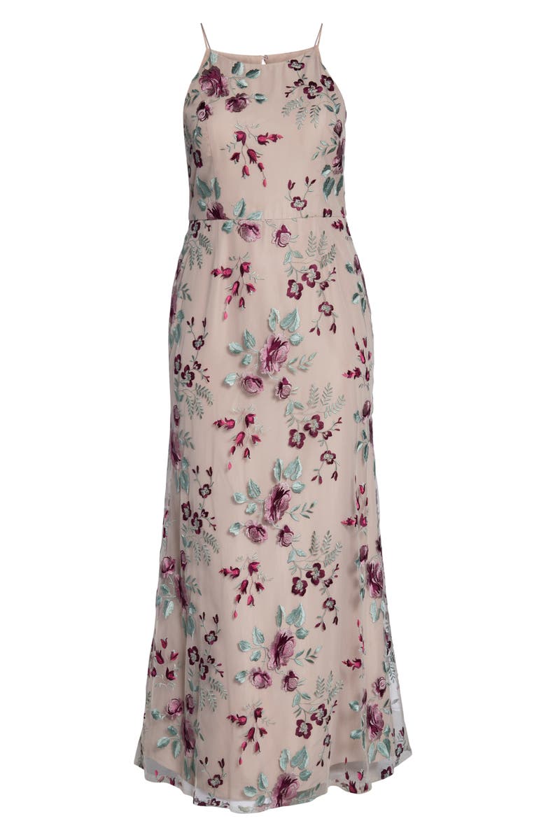 Jenny Yoo Claire Floral Embroidered Gown, Alternate, color, 