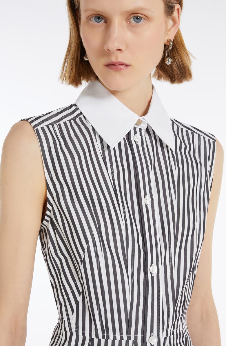 SPORTMAX Stripe Cotton Poplin Shirtdress, Alternate, color, Black