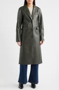Bernardo Longline Faux Leather Coat