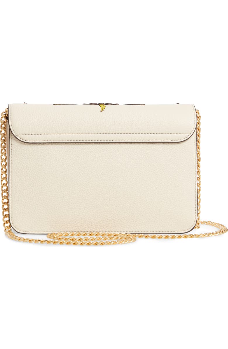 Tory Burch Chelsea Floral Appliqué Leather Shoulder Bag, Alternate, color,